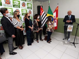 Ministro da Educação participou da inauguração de escola em São Vicente, SP — Foto: Alexsander Ferraz/Jornal A Tribuna