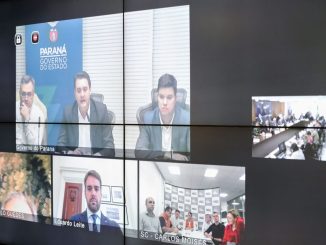 Videoconferência com Governadores do Sul em março de 2020. Foto: Marcos Corrêa/PR