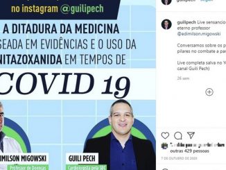 Em live, Migowski e Guili Pech pregam contra a 'ditadura da medicina' Foto: Reprodução